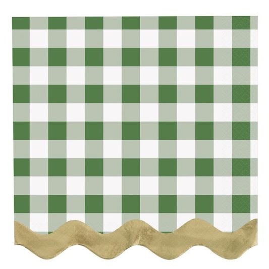 Party Plaid with Scalloped Edge Napkins