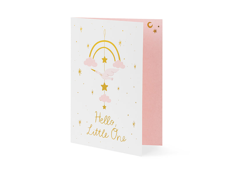 Hello Little One Card with Stork Mobile