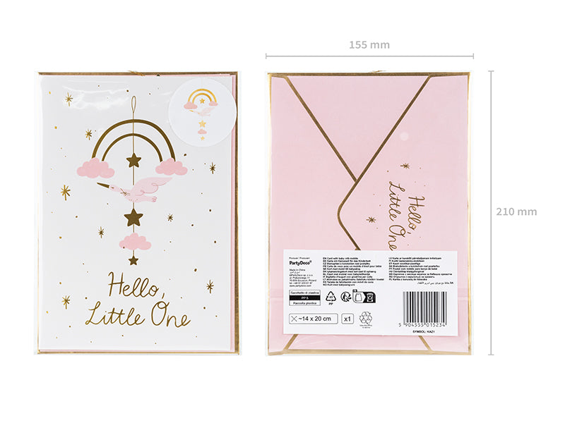 Hello Little One Card with Stork Mobile