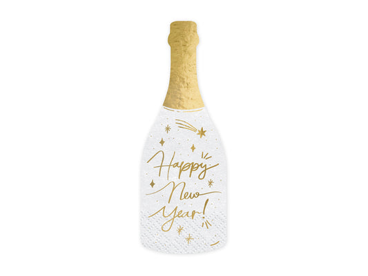 Happy New Year Champagne Bottle Napkin