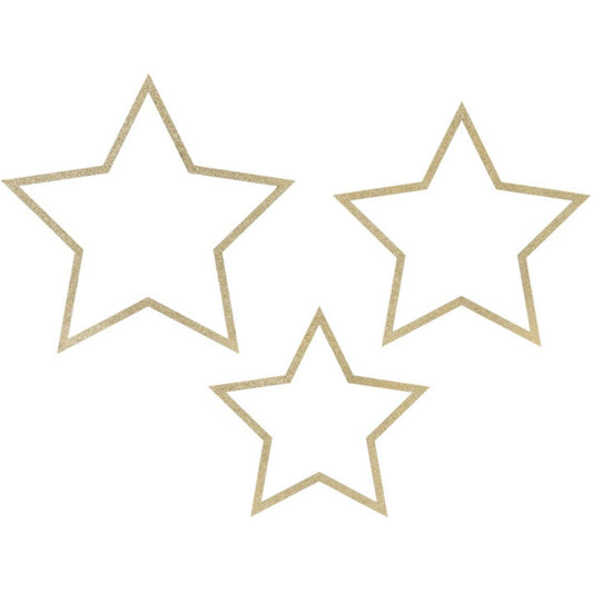 Gold Wooden Hanging Stars